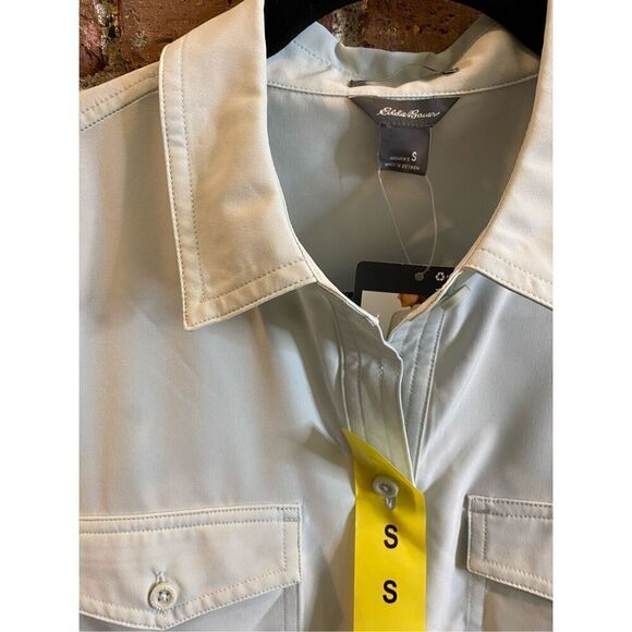 Eddie Bauer LS Departure Shirt Soft Green Stretch Light Weight Moisture Wicking - Picture 5 of 10